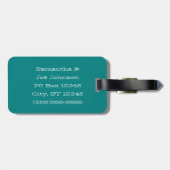Mit Monogramm Aquamarine und weiße Texas Gepäckanhänger (Rückseite horizontal)