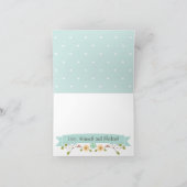 Mit Monogramm Aquamariner Aqua Horseshoe Western V Dankeskarte (Innenseite)