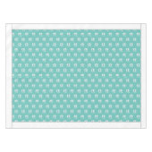 Mit Monogramm Aquamariner Blauer Weißkrebs Tischdecke (Vorderseite (Horizontal))