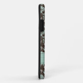 Mit Monogramm aquamariner Brown-Damast Case-Mate iPhone Hülle (Hinten/Rechts)