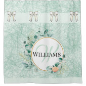 Mit Monogramm Aquamariner Duschvorhang (Vorderseite)