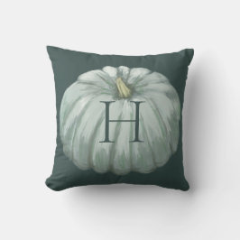 Mit Monogramm Aquamariner Fall Pumpkin Kissen