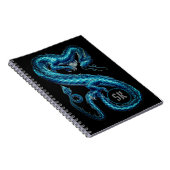 Mit Monogramm Aquamarines asiatisches Dragon-Noteb Notizblock (Rechte Seite)