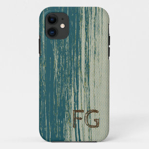 Mit Monogramm Aquamarines blaues Abstraktes Muster Case-Mate iPhone Hülle