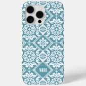 Mit Monogramm Aquamarines geometrisches Muster mit Case-Mate iPhone Hülle (Rückseite)