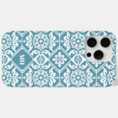 Mit Monogramm Aquamarines geometrisches Muster mit Case-Mate iPhone Hülle (Rückseite (Horizontal))