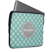 Mit Monogramm Aquamarines Lichtkreismuster Laptopschutzhülle (Vorne Rechts)