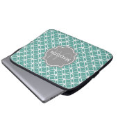 Mit Monogramm Aquamarines Lichtkreismuster Laptopschutzhülle (Vorne Knopf)