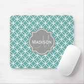 Mit Monogramm Aquamarines Lichtkreismuster Mousepad (Mit Mouse)