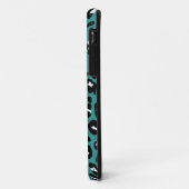 Mit Monogramm Aquamarines Schwarz-weißes Leopard-M Case-Mate iPhone Hülle (Hinten/Links)