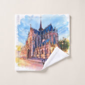 Mit Monogramm Aquarellbilder für Reisende Badhandtuch Set (Waschlappen)