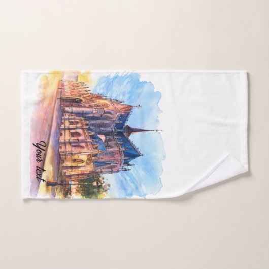 Mit Monogramm Aquarellbilder für Reisende Badhandtuch Set (Handtuch)