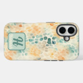 Mit Monogramm Aquarellblau Case-Mate iPhone Hülle (Rückseite (Horizontal))