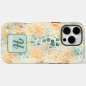 Mit Monogramm Aquarellblau Case-Mate iPhone Hülle (Rückseite (Horizontal))