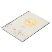 Mit Monogramm Aquarellblume Notizblock (Linke Seite)