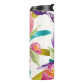 Mit Monogramm Aquarellblume Thermosbecher (Nach links gedreht)