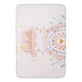 Mit Monogramm Aquarellfarbe Niedlich Regenbogen Ki Badematte (Vorderseite Vertikal)