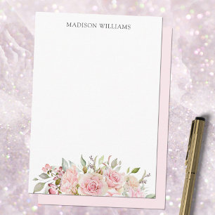 Mit Monogramm Aquarellfarbe Pastellfarben Rosa Ros Mitteilungskarte