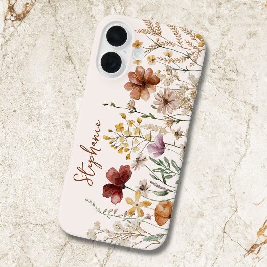Mit Monogramm Aquarellfarben Wildblume Hübsch Case-Mate iPhone Hülle