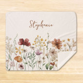 Mit Monogramm Aquarellfarben Wildblume Hübsch Sherpadecke