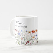 Mit Monogramm Aquarellfarben - Wildblume Wiese Kaffeetasse (Vorderseite Links)