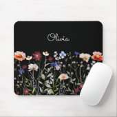 Mit Monogramm Aquarellfarben - Wildblume Wiese Mousepad (Mit Mouse)