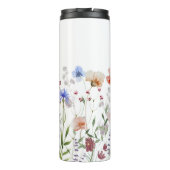 Mit Monogramm Aquarellfarben - Wildblume Wiese Thermosbecher (Rückseite)