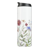 Mit Monogramm Aquarellfarben - Wildblume Wiese Thermosbecher (Nach rechts gedreht)