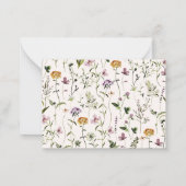Mit Monogramm Aquarellgarten Wildblume Mitteilungskarte (Rückseite)