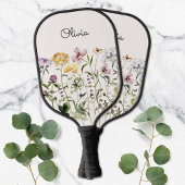 Mit Monogramm Aquarellgarten Wildblume Pickleball Schläger