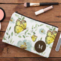Mit Monogramm Aquarellgelbes Schmetterling