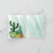 Mit Monogramm Aquarellkaktus Alltagsgrüße Karte (Innenseite)