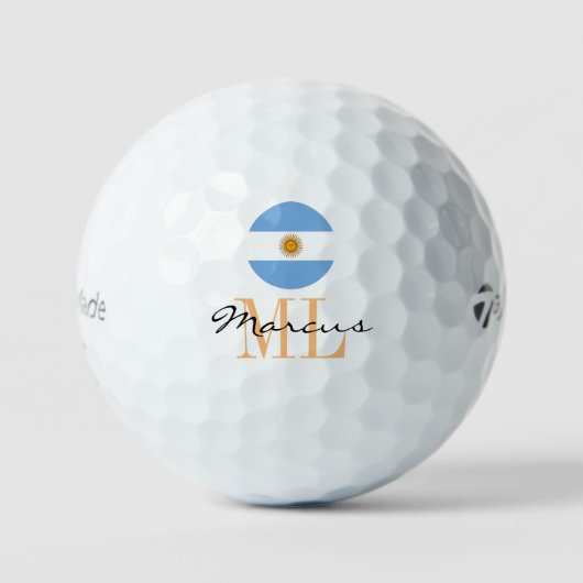 Mit Monogramm Argentiniens Flagge & Argentiniens G Golfball (Vorderseite)