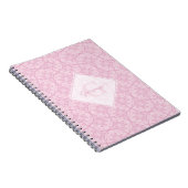 Mit Monogramm Art Deco Fans Preppy in Pink Mandala Notizblock (Rechte Seite)