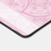 Mit Monogramm Art Deco Fans Preppy in Pink Mandala Schreibtischunterlage (Ecke)