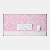 Mit Monogramm Art Deco Fans Preppy in Pink Mandala Schreibtischunterlage (Tastatur & Maus)