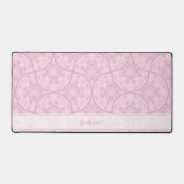 Mit Monogramm Art Deco Fans Preppy in Pink Mandala Schreibtischunterlage (Vorderseite)