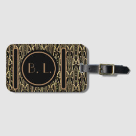 Mit Monogramm Art Deco Gepäckmarke Gepäckanhänger