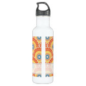 Mit Monogramm Art Deco Sommer Radiant Mandala Edelstahlflasche (Rückseite)