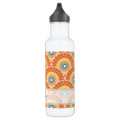 Mit Monogramm Art Deco Sommer Radiant Mandala Edelstahlflasche (Rechts)