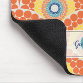 Mit Monogramm Art Deco Sommer Radiant Mandala Mousepad (Ecke)