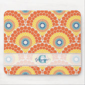 Mit Monogramm Art Deco Sommer Radiant Mandala Mousepad (Vorne)