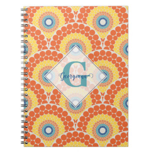 Mit Monogramm Art Deco Sommer Radiant Mandala Notizblock