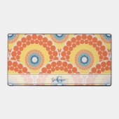 Mit Monogramm Art Deco Sommer Radiant Mandala Schreibtischunterlage (Vorderseite)