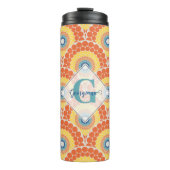 Mit Monogramm Art Deco Sommer Radiant Mandala Thermosbecher (Vorderseite)