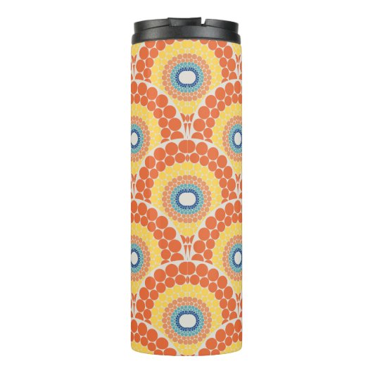Mit Monogramm Art Deco Sommer Radiant Mandala Thermosbecher (Rückseite)