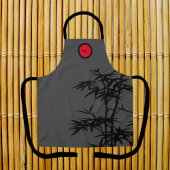 Mit Monogramm asiatische Schürze Schwarz-Graurot