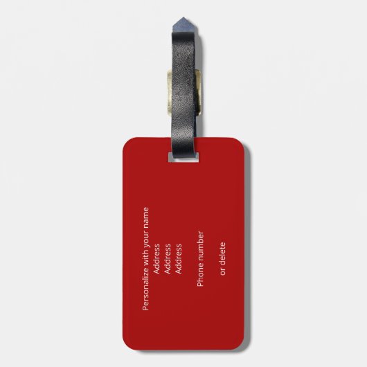 mit Monogramm Athleten Rot-Schwarz-Fußball Gepäckanhänger (Rückseite vertikal)