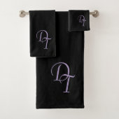 Mit Monogramm Auberginenfarbe Badhandtuch Set (Insitu)