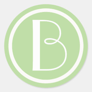 Mit Monogramm Aufkleber für Grüne und Weiße Buchst